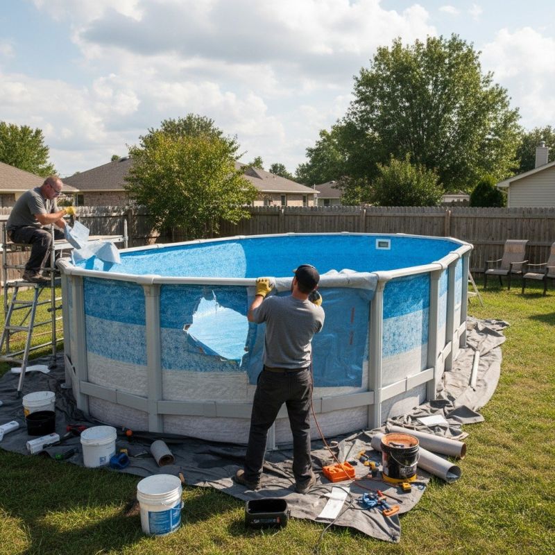 Local Above Ground Pool Repair pros at work